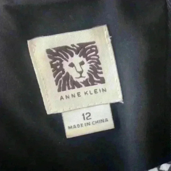 Vintage 90s Anne Klein Womens Black White Romantic Polka Dot Midi Dress 12 - Picture 2 of 8